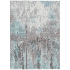 Machine Washable Indoor/Outdoor Chantille ACN2284 Teal 9' x 12' Rug