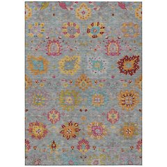 Machine Washable Indoor/Outdoor Chantille ACN2288 Gray 9' x 12' Rug