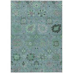 Machine Washable Indoor/Outdoor Chantille ACN2289 Teal 9' x 12' Rug