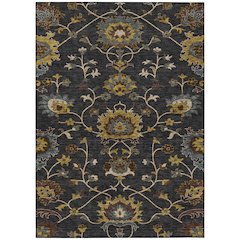 Machine Washable Indoor/Outdoor Chantille ACN2290 Black 9' x 12' Rug