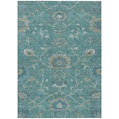 Machine Washable Indoor/Outdoor Chantille ACN2290 Teal 9' x 12' Rug