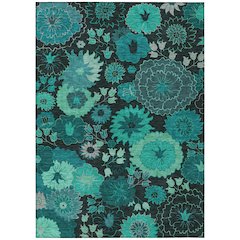 Machine Washable Indoor/Outdoor Chantille ACN2295 Teal 9' x 12' Rug
