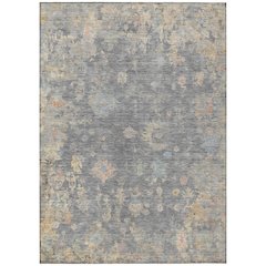 Machine Washable Indoor/Outdoor Chantille ACN2302 Gray 9' x 12' Rug