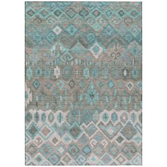Machine Washable Indoor/Outdoor Chantille ACN2304 Teal 9' x 12' Rug