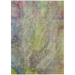 Machine Washable Indoor/Outdoor Chantille ACN2307 Green 9' x 12' Rug