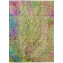 Machine Washable Indoor/Outdoor Chantille ACN2308 Green 9' x 12' Rug