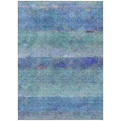 Machine Washable Indoor/Outdoor Chantille ACN2311 Blue 9' x 12' Rug
