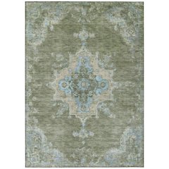 Machine Washable Indoor/Outdoor Chantille ACN2321 Green 9' x 12' Rug