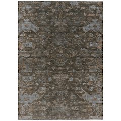 Machine Washable Indoor/Outdoor Chantille ACN2322 Brown 9' x 12' Rug