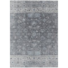 Machine Washable Indoor/Outdoor Chantille ACN2323 Gray 9' x 12' Rug