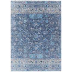 Machine Washable Indoor/Outdoor Chantille ACN2323 Blue 9' x 12' Rug