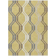 Machine Washable Indoor/Outdoor Chantille ACN2326 Gold 9' x 12' Rug
