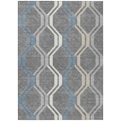 Machine Washable Indoor/Outdoor Chantille ACN2326 Gray 9' x 12' Rug