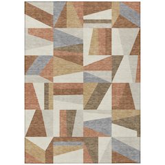 Machine Washable Indoor/Outdoor Chantille ACN2327 Orange 9' x 12' Rug