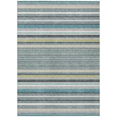 Machine Washable Indoor/Outdoor Chantille ACN2330 Teal 9' x 12' Rug