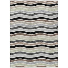 Machine Washable Indoor/Outdoor Chantille ACN2333 Black 9' x 12' Rug