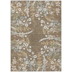 Machine Washable Indoor/Outdoor Chantille ACN2334 Brown 9' x 12' Rug