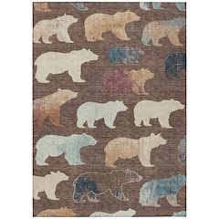 Machine Washable Indoor/Outdoor Chantille ACN2338 Brown 9' x 12' Rug