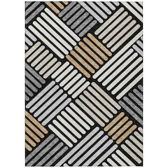 Machine Washable Indoor/Outdoor Chantille ACN2339 Black 9' x 12' Rug