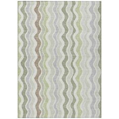 Machine Washable Indoor/Outdoor Chantille ACN2342 Green 9' x 12' Rug