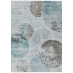 Machine Washable Indoor/Outdoor Chantille ACN2346 Teal 9' x 12' Rug