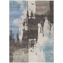 Machine Washable Indoor/Outdoor Chantille ACN2347 Brown 9' x 12' Rug