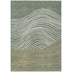 Machine Washable Indoor/Outdoor Chantille ACN2350 Green 9' x 12' Rug