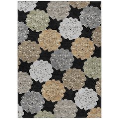 Machine Washable Indoor/Outdoor Chantille ACN2353 Black 9' x 12' Rug