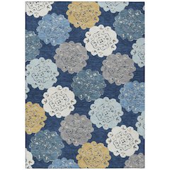Machine Washable Indoor/Outdoor Chantille ACN2353 Blue 9' x 12' Rug