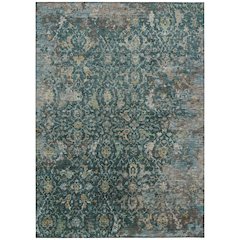 Machine Washable Indoor/Outdoor Chantille ACN2359 Teal 9' x 12' Rug