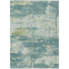 Machine Washable Indoor/Outdoor Chantille ACN2362 Teal 9' x 12' Rug