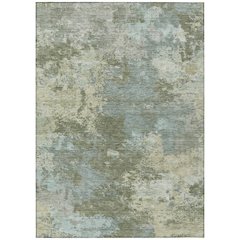 Machine Washable Indoor/Outdoor Chantille ACN2364 Green 9' x 12' Rug