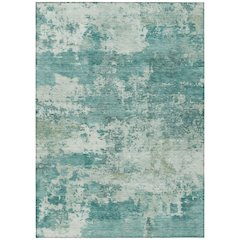 Machine Washable Indoor/Outdoor Chantille ACN2366 Teal 9' x 12' Rug