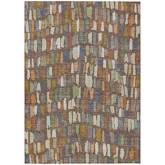 Machine Washable Indoor/Outdoor Chantille ACN2377 Brown 9' x 12' Rug