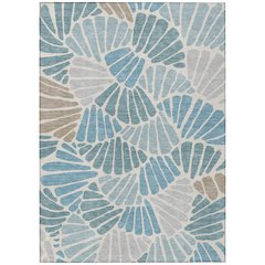 Machine Washable Indoor/Outdoor Chantille ACN2384 Teal 9' x 12' Rug