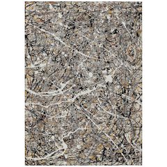 Machine Washable Indoor/Outdoor Chantille ACN2389 Black 9' x 12' Rug