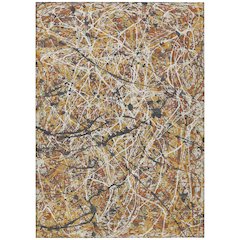 Machine Washable Indoor/Outdoor Chantille ACN2389 Gold 9' x 12' Rug