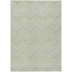 Machine Washable Indoor/Outdoor Chantille ACN2390 Green 9' x 12' Rug