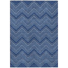 Machine Washable Indoor/Outdoor Chantille ACN2391 Blue 9' x 12' Rug