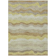 Machine Washable Indoor/Outdoor Chantille ACN2397 Gold 9' x 12' Rug
