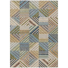 Machine Washable Indoor/Outdoor Chantille ACN2399 Brown 9' x 12' Rug