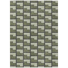Machine Washable Indoor/Outdoor Chantille ACN2416 Green 9' x 12' Rug
