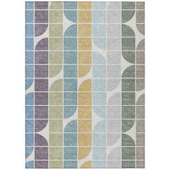 Machine Washable Indoor/Outdoor Chantille ACN2418 Blue 9' x 12' Rug