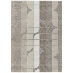 Machine Washable Indoor/Outdoor Chantille ACN2418 Brown 9' x 12' Rug