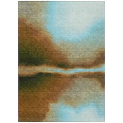 Machine Washable Indoor/Outdoor Chantille ACN2419 Blue 9' x 12' Rug