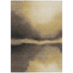 Machine Washable Indoor/Outdoor Chantille ACN2419 Gold 9' x 12' Rug