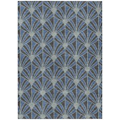 Machine Washable Indoor/Outdoor Chantille ACN2426 Blue 9' x 12' Rug