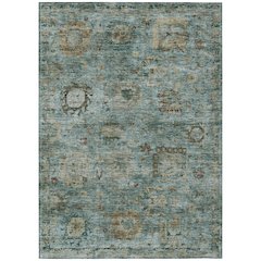Machine Washable Indoor/Outdoor Chantille ACN2429 Teal 9' x 12' Rug