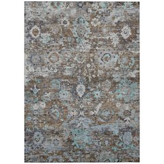 Machine Washable Indoor/Outdoor Chantille ACN2430 Brown 9' x 12' Rug