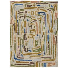 Machine Washable Indoor/Outdoor Chantille ACN2432 Brown 9' x 12' Rug